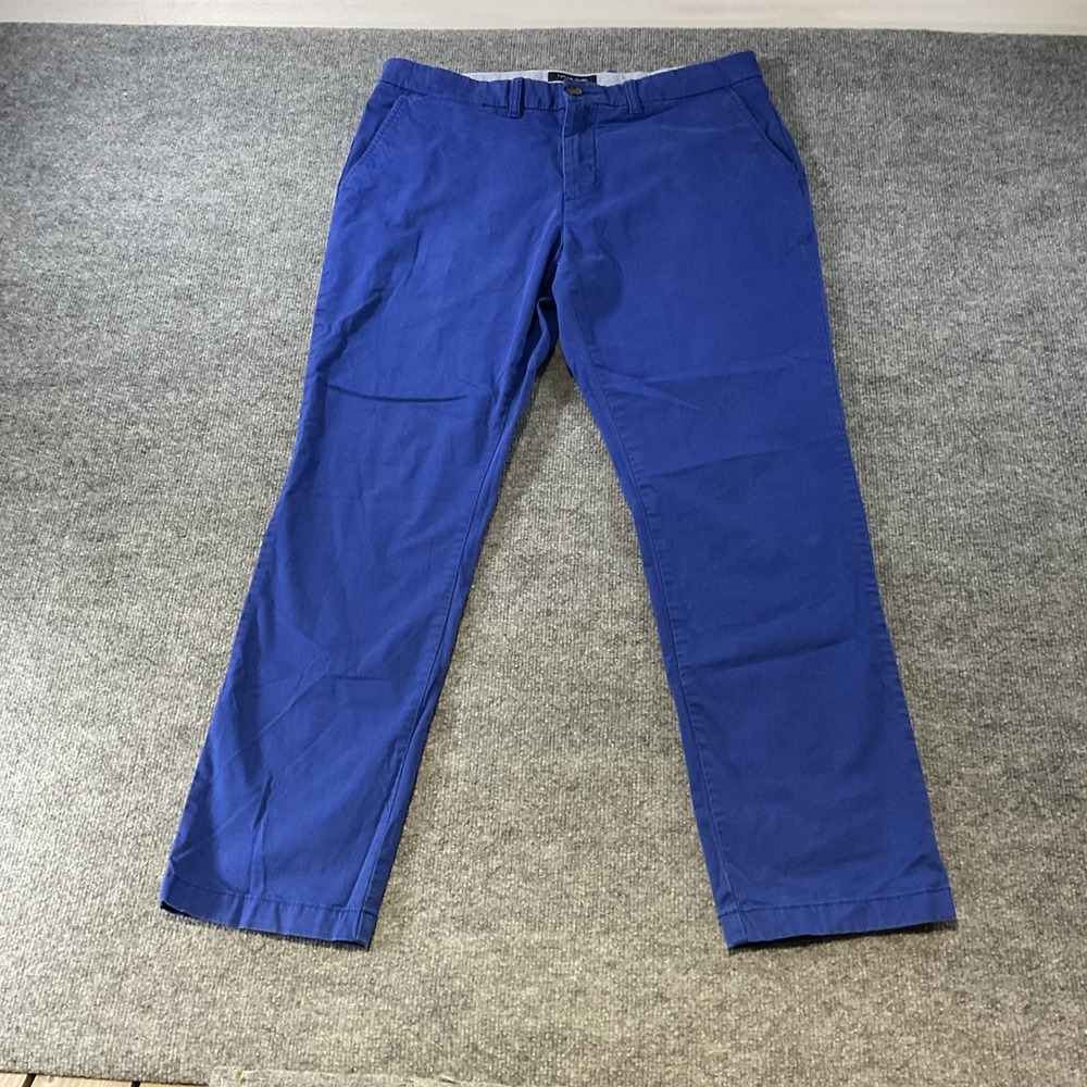 Tommy Hilfiger Mens Slim Fit Chino Pants Royal Blue 36x32 Cotton Trousers